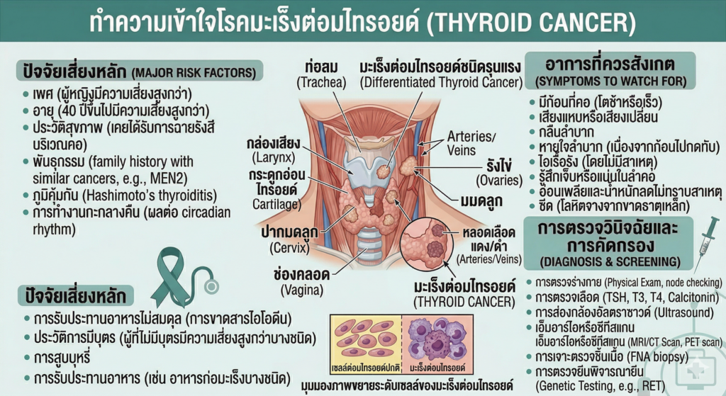 ทำความเข้าใจโรคมะเร็งต่อมไทรอยด์ Thyroid Cancer